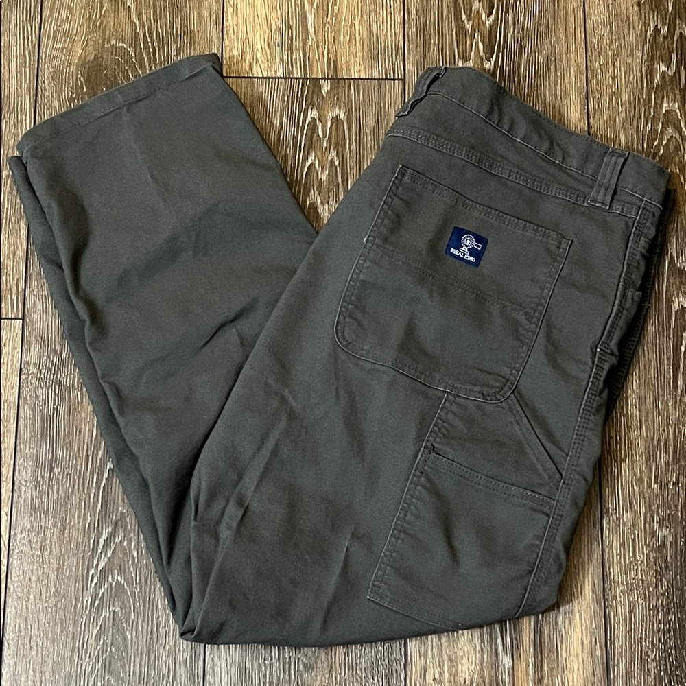 Rural King Gray Canvas Carpenter Pants Men's 44x30 Utility Workwear